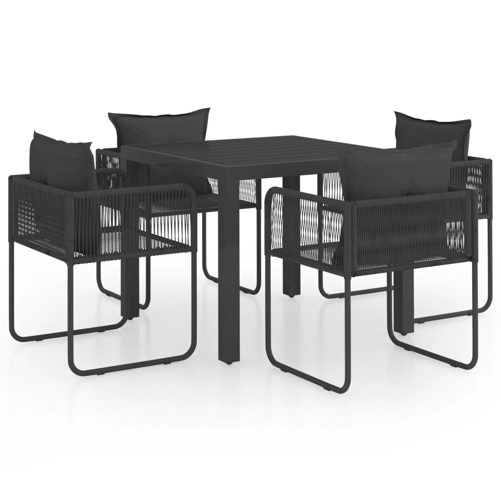 5-delige Tuinset PVC-rattan zwart is nu te koop bij PeponiXL, paradijselijk wonen!