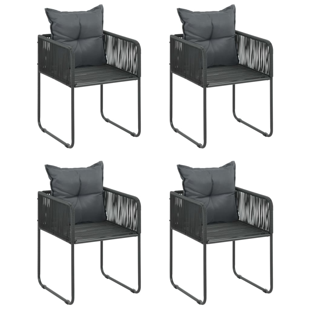 5-delige Tuinset PVC-rattan zwart is nu te koop bij PeponiXL, paradijselijk wonen!