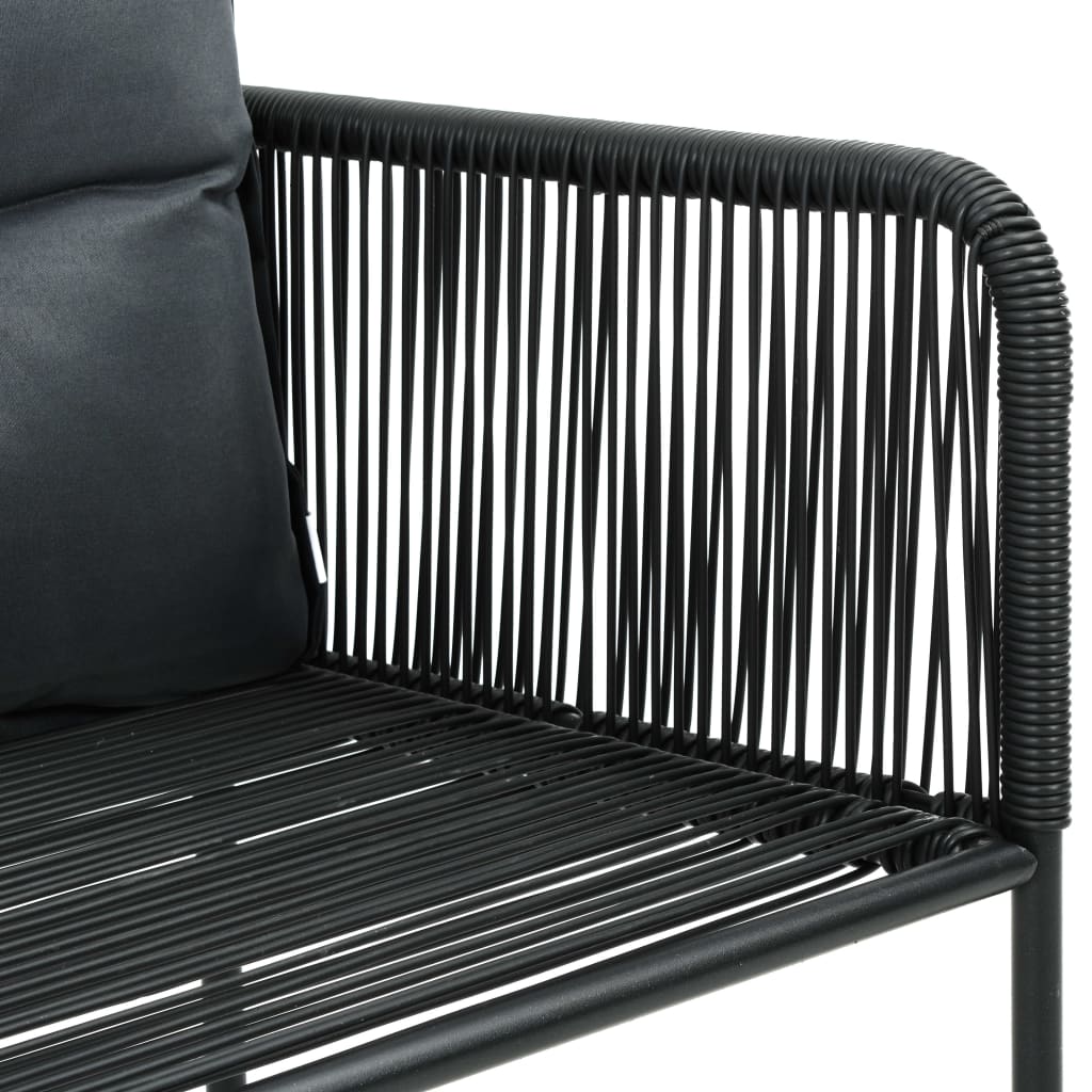 5-delige Tuinset PVC-rattan zwart is nu te koop bij PeponiXL, paradijselijk wonen!