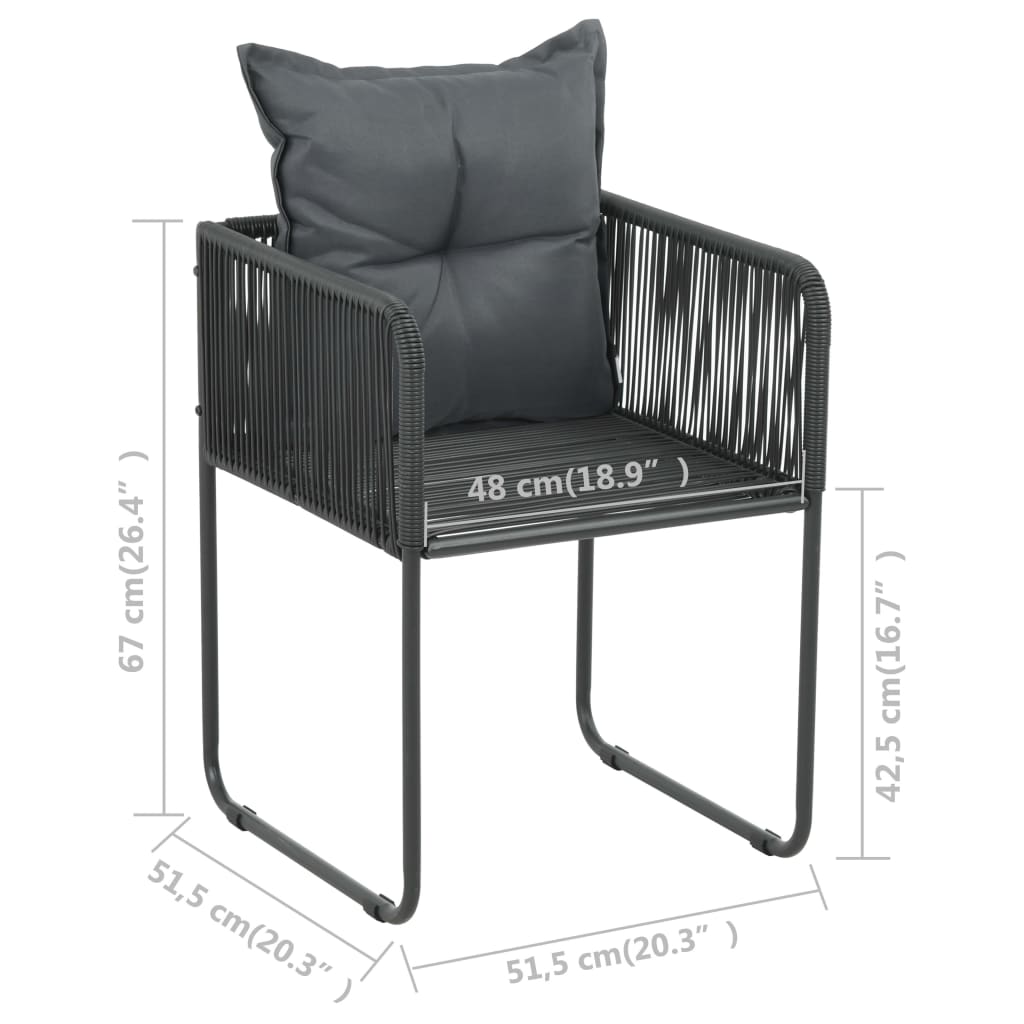 5-delige Tuinset PVC-rattan zwart is nu te koop bij PeponiXL, paradijselijk wonen!