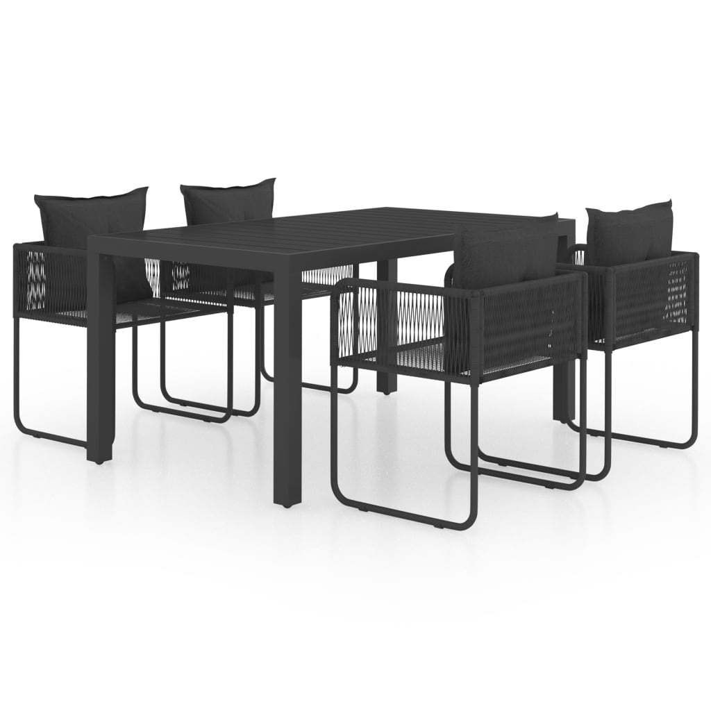 5-delige Tuinset PVC-rattan zwart is nu te koop bij PeponiXL, paradijselijk wonen!
