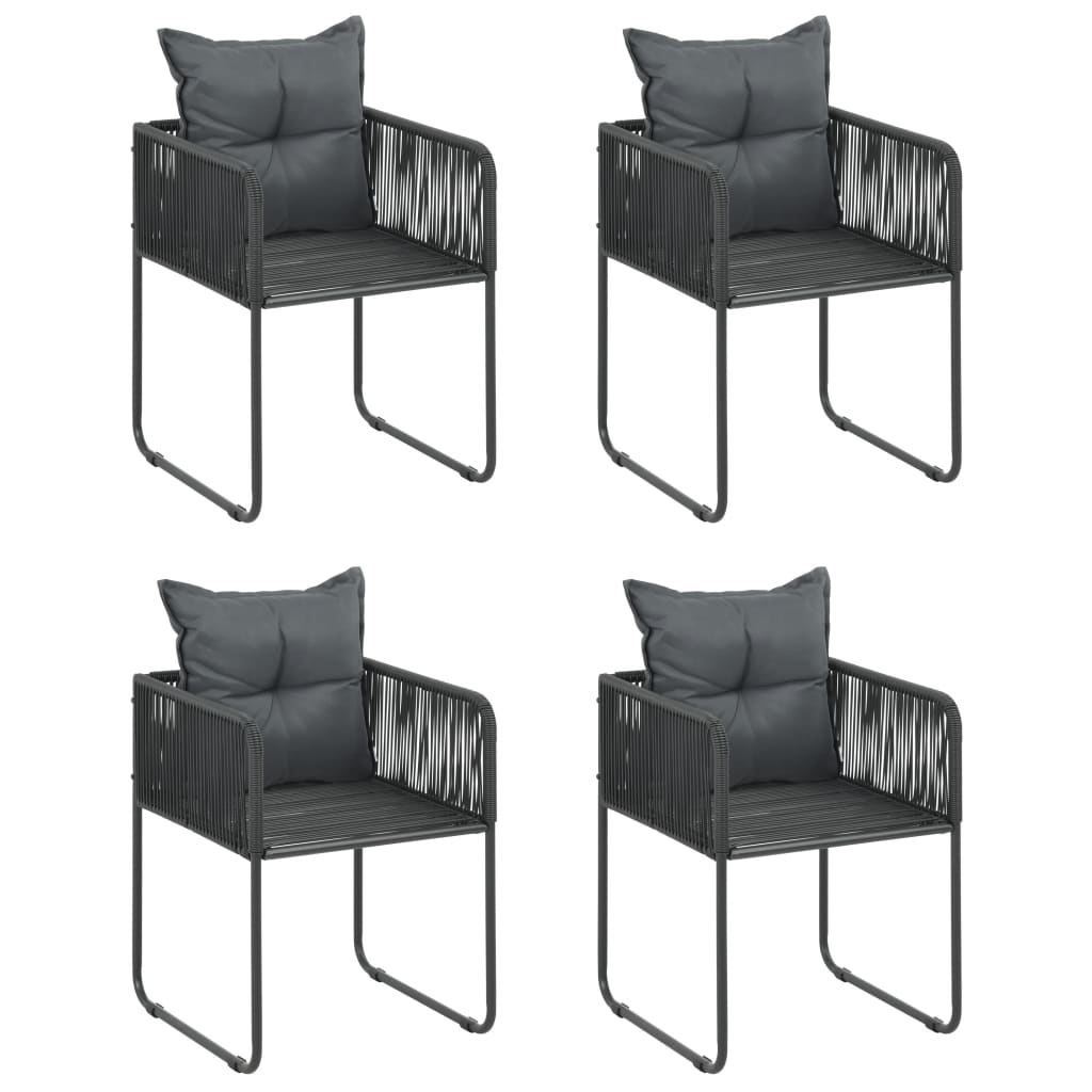 5-delige Tuinset PVC-rattan zwart is nu te koop bij PeponiXL, paradijselijk wonen!