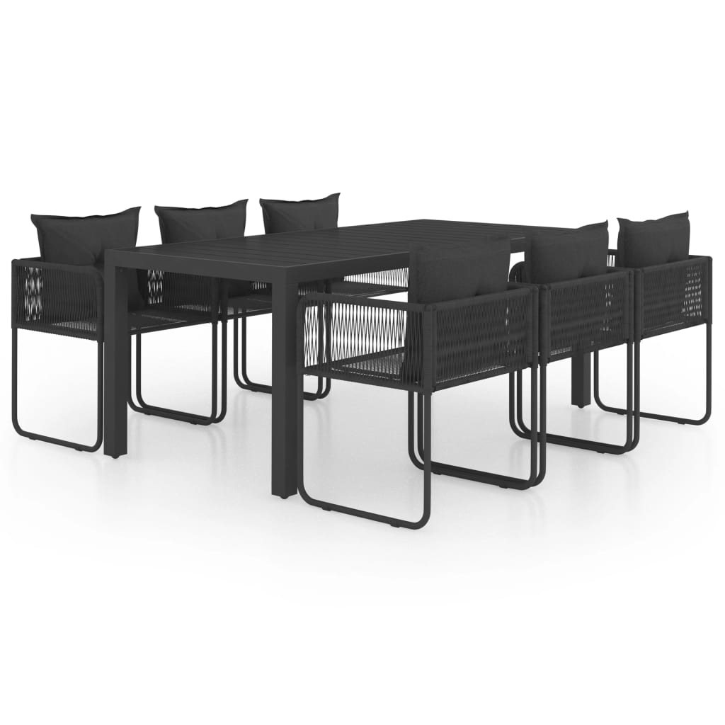 7-delige Tuinset PVC-rattan zwart is nu te koop bij PeponiXL, paradijselijk wonen!