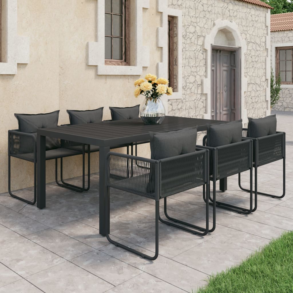 7-delige Tuinset PVC-rattan zwart is nu te koop bij PeponiXL, paradijselijk wonen!