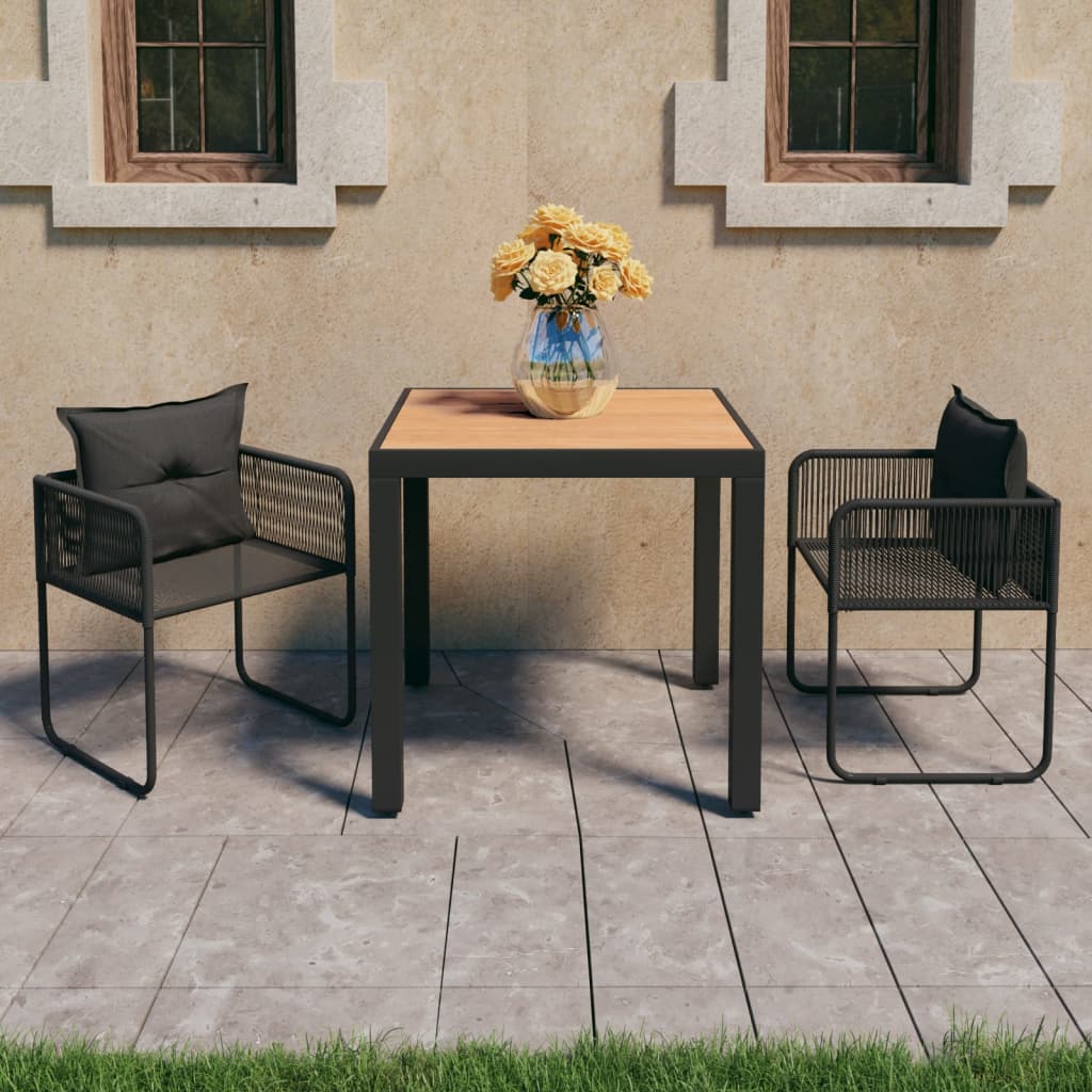 3-delige Tuinset PVC-rattan zwart en bruin is nu te koop bij PeponiXL, paradijselijk wonen!