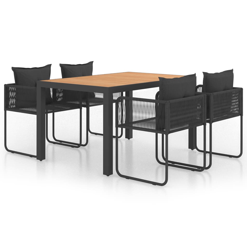 5-delige Tuinset PVC-rattan zwart en bruin is nu te koop bij PeponiXL, paradijselijk wonen!