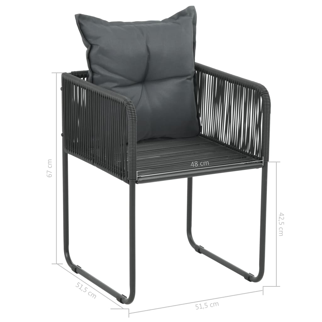 5-delige Tuinset PVC-rattan zwart en bruin is nu te koop bij PeponiXL, paradijselijk wonen!
