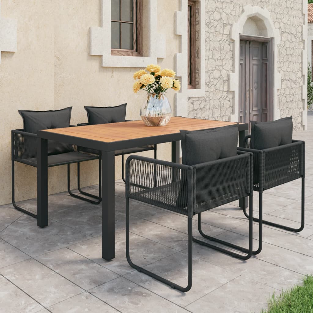 5-delige Tuinset PVC-rattan zwart en bruin is nu te koop bij PeponiXL, paradijselijk wonen!