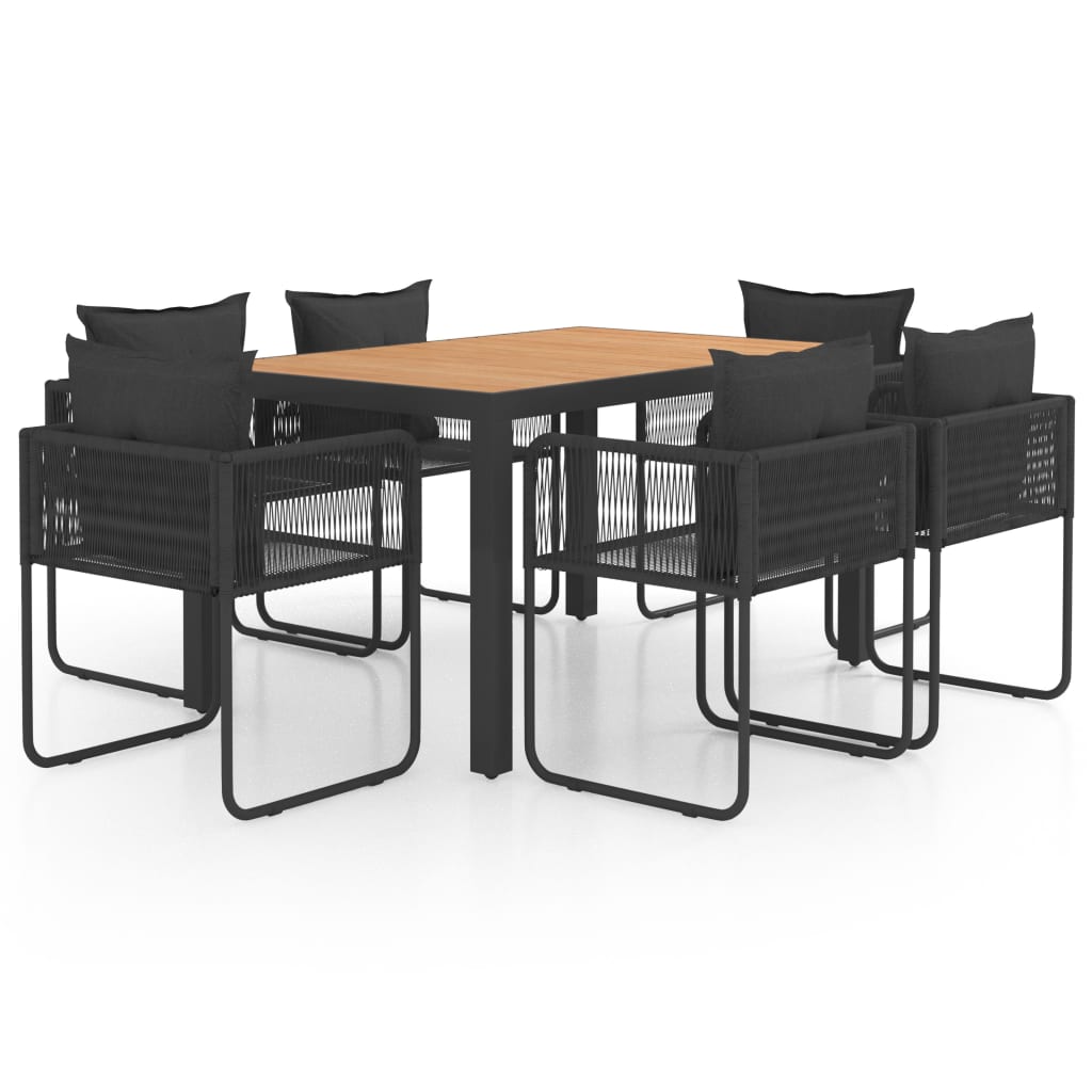 7-delige Tuinset PVC-rattan zwart en bruin is nu te koop bij PeponiXL, paradijselijk wonen!