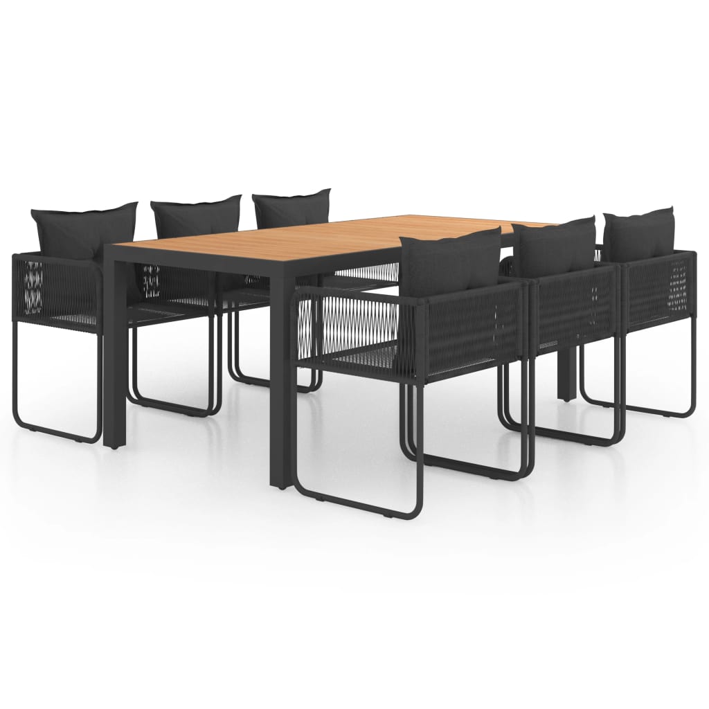 7-delige Tuinset PVC-rattan zwart en bruin is nu te koop bij PeponiXL, paradijselijk wonen!