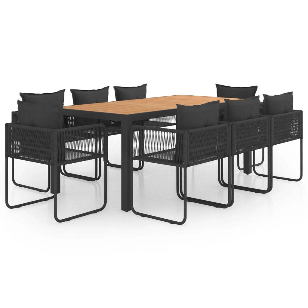9-delige Tuinset PVC-rattan zwart en bruin is nu te koop bij PeponiXL, paradijselijk wonen!