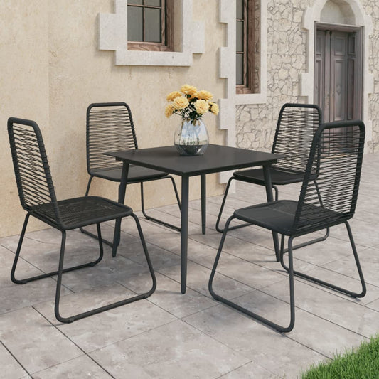 5-delige Tuinset PVC-rattan zwart is nu te koop bij PeponiXL, paradijselijk wonen!