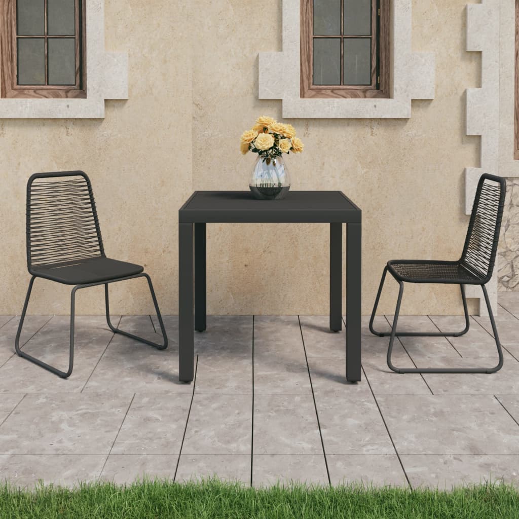 3-delige Tuinset PVC-rattan zwart is nu te koop bij PeponiXL, paradijselijk wonen!