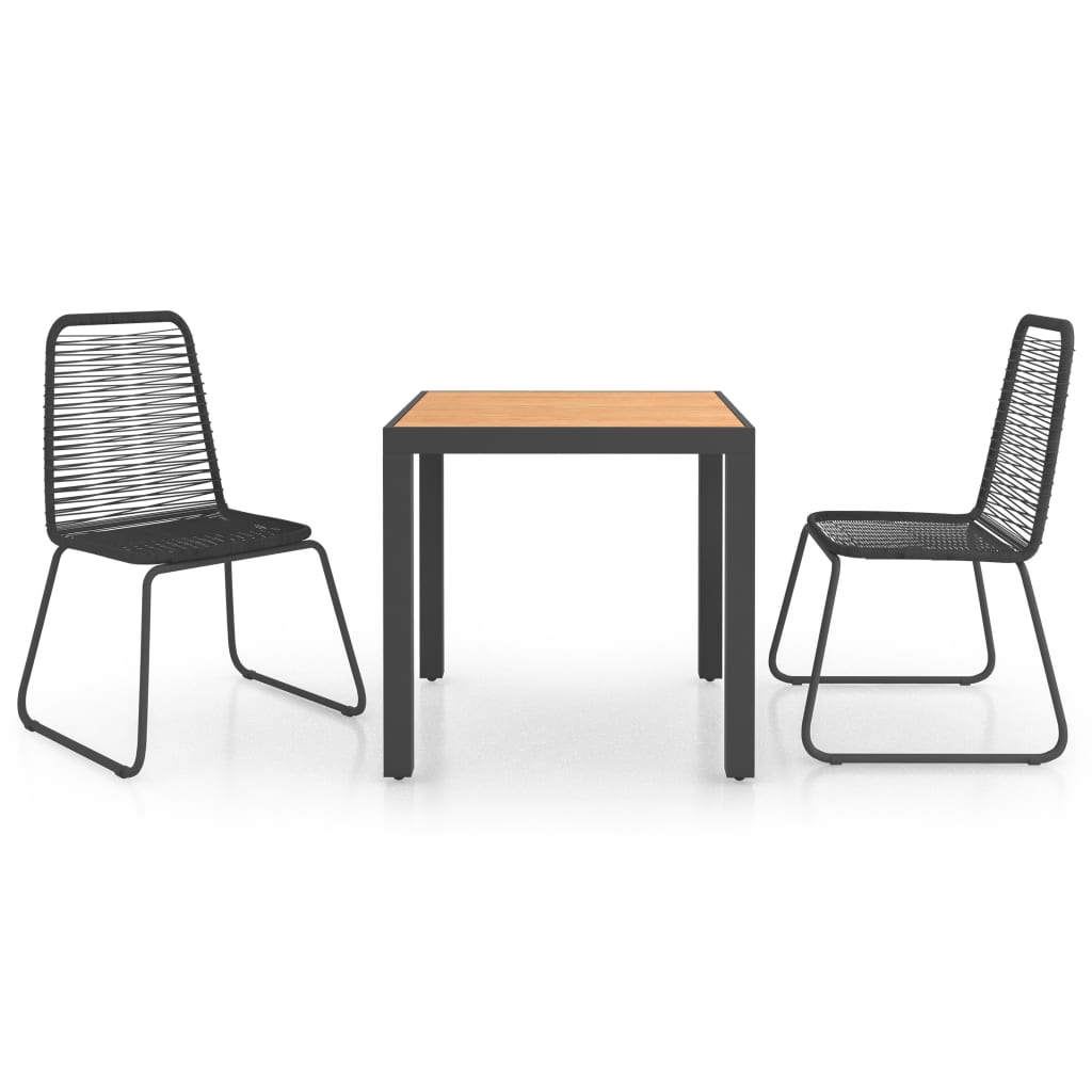 3-delige Tuinset PVC-rattan zwart en bruin is nu te koop bij PeponiXL, paradijselijk wonen!
