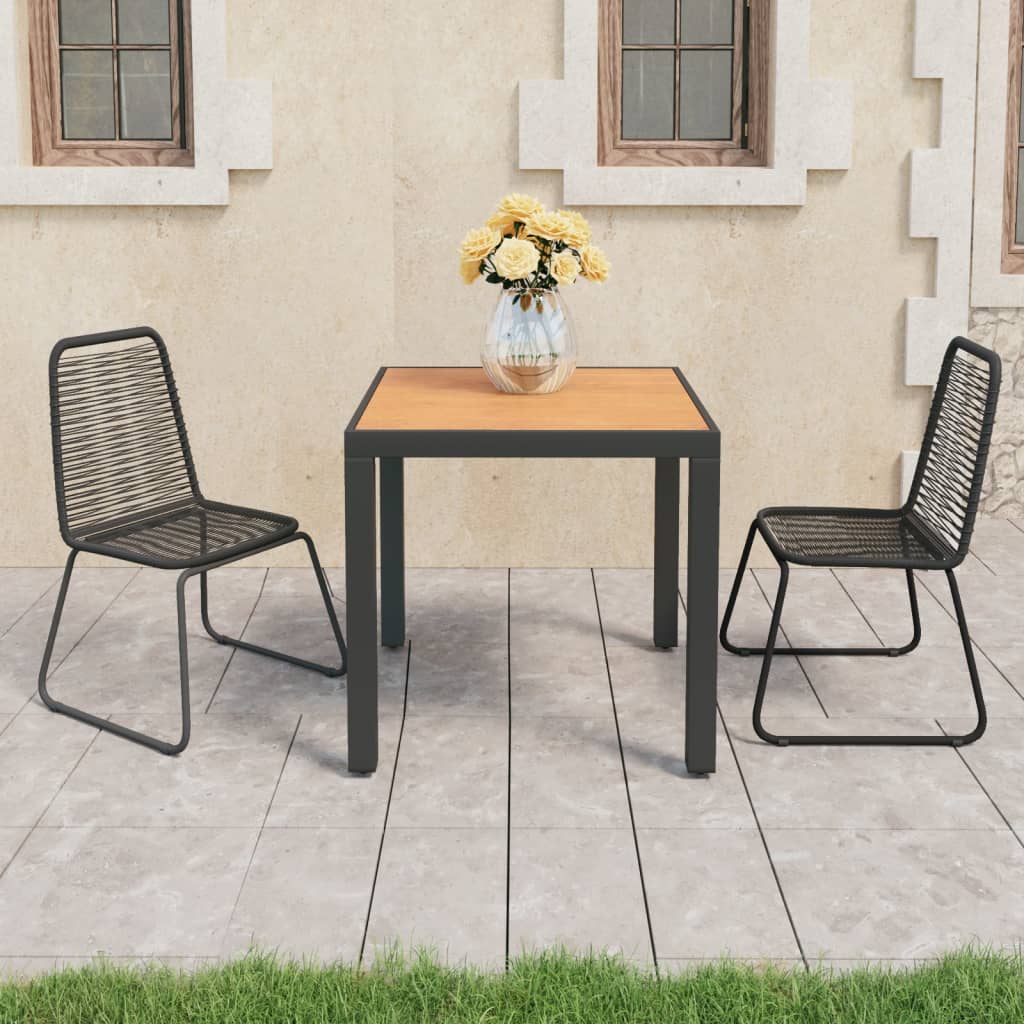 3-delige Tuinset PVC-rattan zwart en bruin is nu te koop bij PeponiXL, paradijselijk wonen!