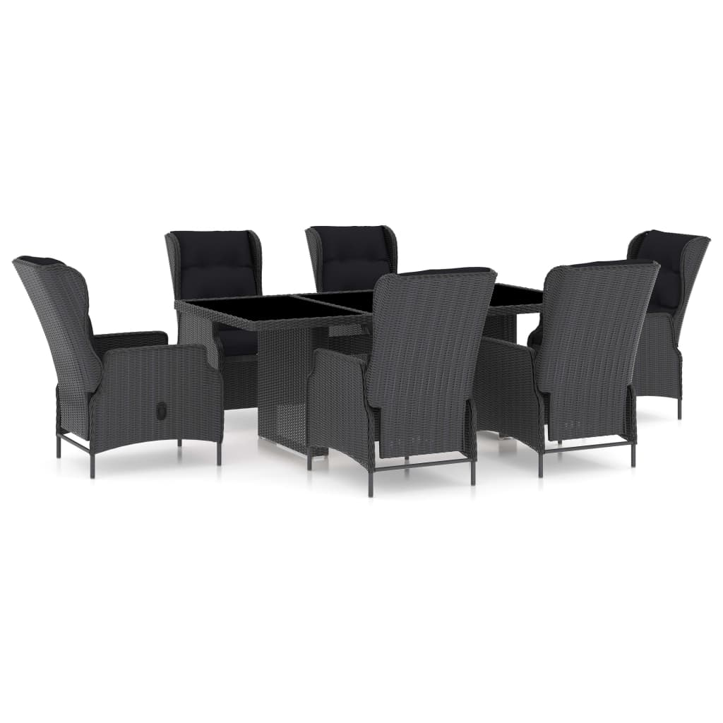 7-delige Tuinset met kussens poly rattan donkergrijs is nu te koop bij PeponiXL, paradijselijk wonen!