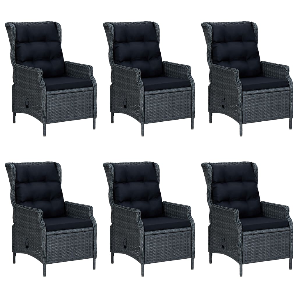 7-delige Tuinset met kussens poly rattan donkergrijs is nu te koop bij PeponiXL, paradijselijk wonen!