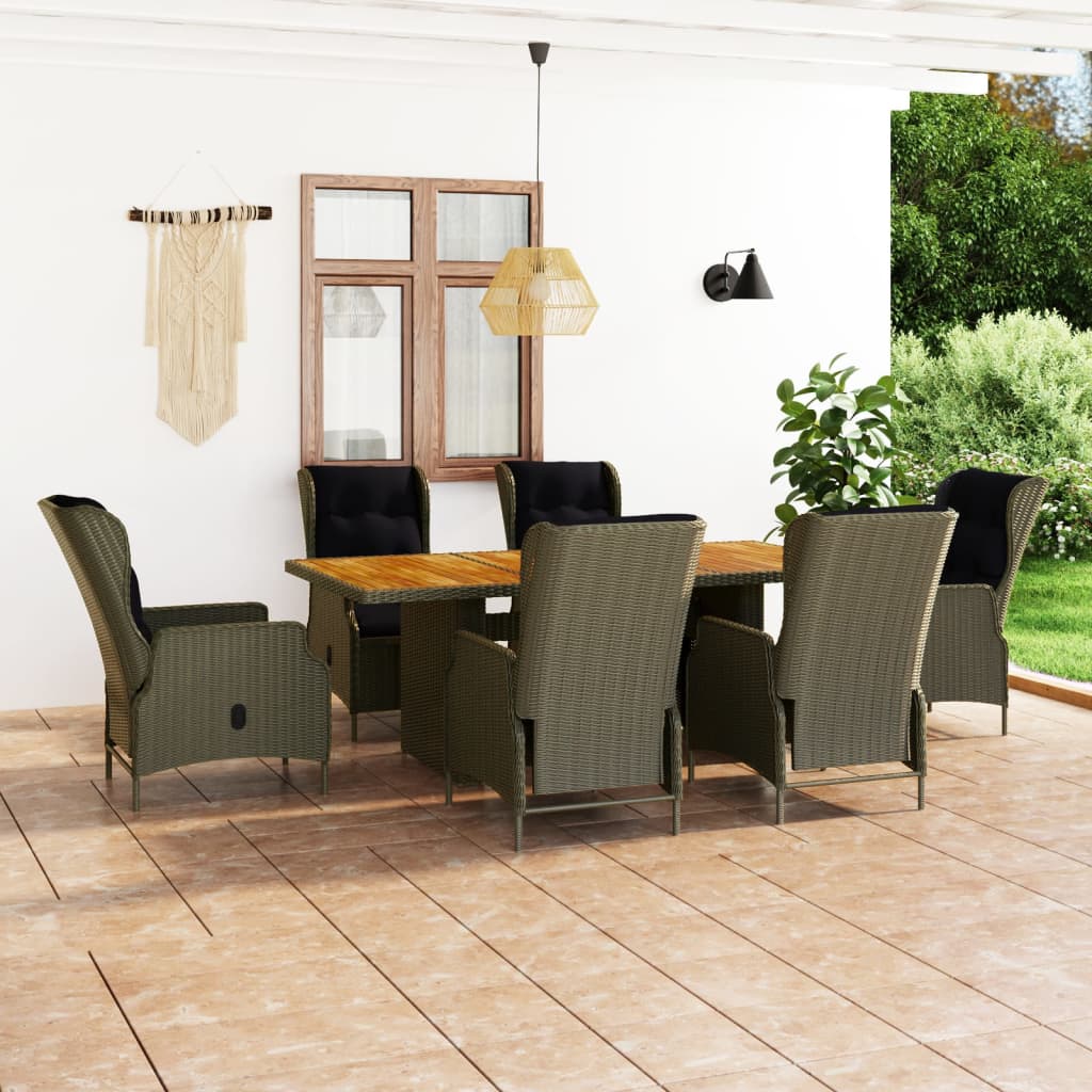 7-delige Tuinset met kussens poly rattan bruin is nu te koop bij PeponiXL, paradijselijk wonen!
