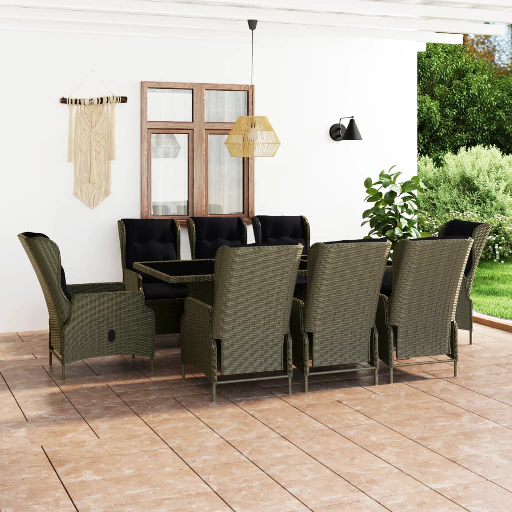 9-delige Tuinset met kussens poly rattan bruin is nu te koop bij PeponiXL, paradijselijk wonen!