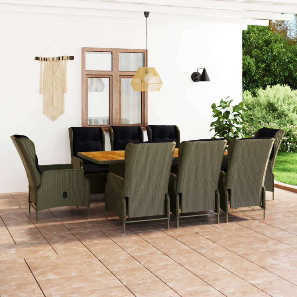 9-delige Tuinset met kussens poly rattan bruin is nu te koop bij PeponiXL, paradijselijk wonen!