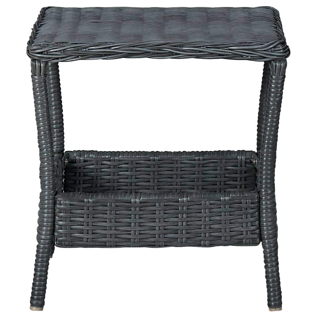 2-delige Loungeset met kussens poly rattan donkergrijs is nu te koop bij PeponiXL, paradijselijk wonen!