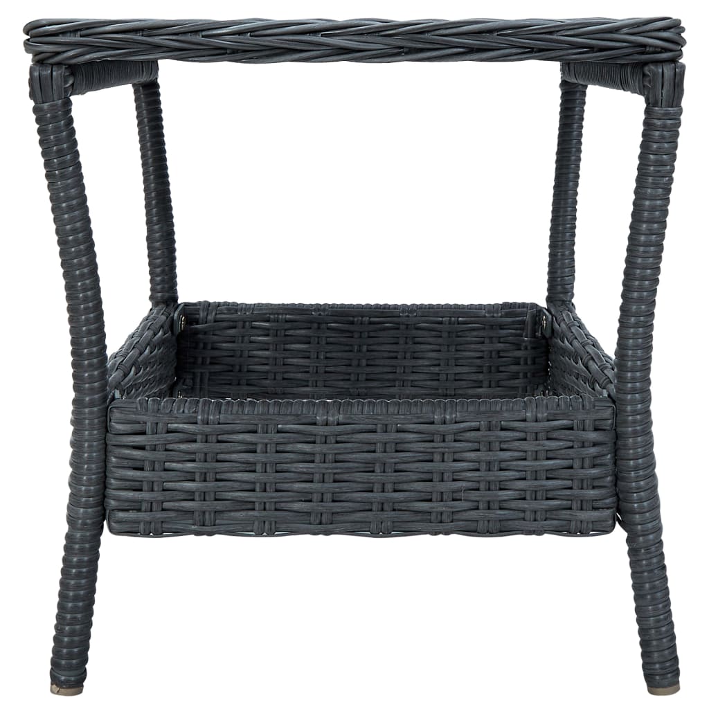 2-delige Loungeset met kussens poly rattan donkergrijs is nu te koop bij PeponiXL, paradijselijk wonen!