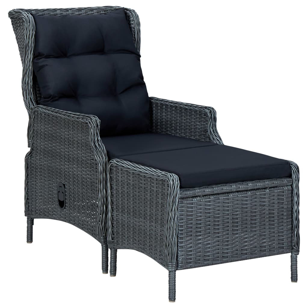 2-delige Loungeset met kussens poly rattan donkergrijs is nu te koop bij PeponiXL, paradijselijk wonen!