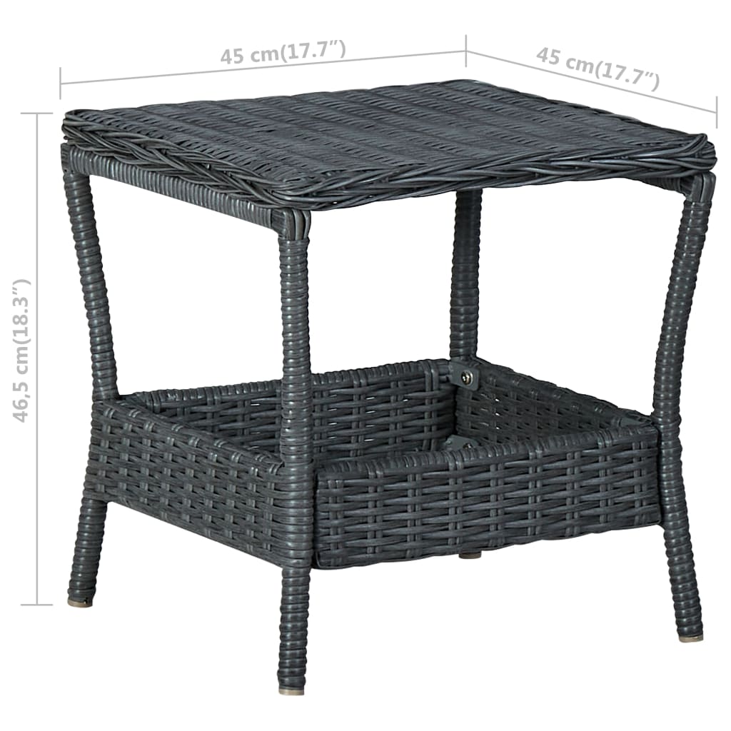 2-delige Loungeset met kussens poly rattan donkergrijs is nu te koop bij PeponiXL, paradijselijk wonen!