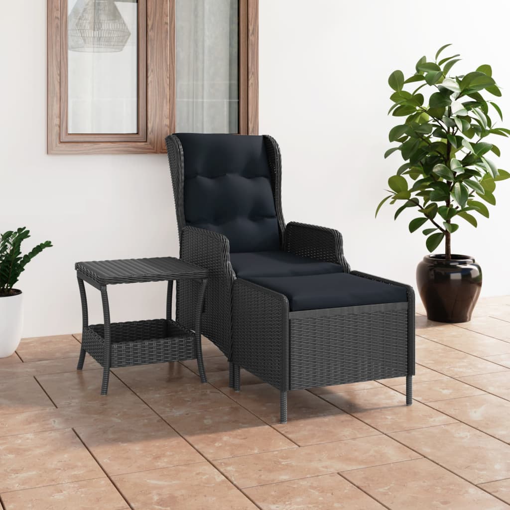 2-delige Loungeset met kussens poly rattan donkergrijs is nu te koop bij PeponiXL, paradijselijk wonen!