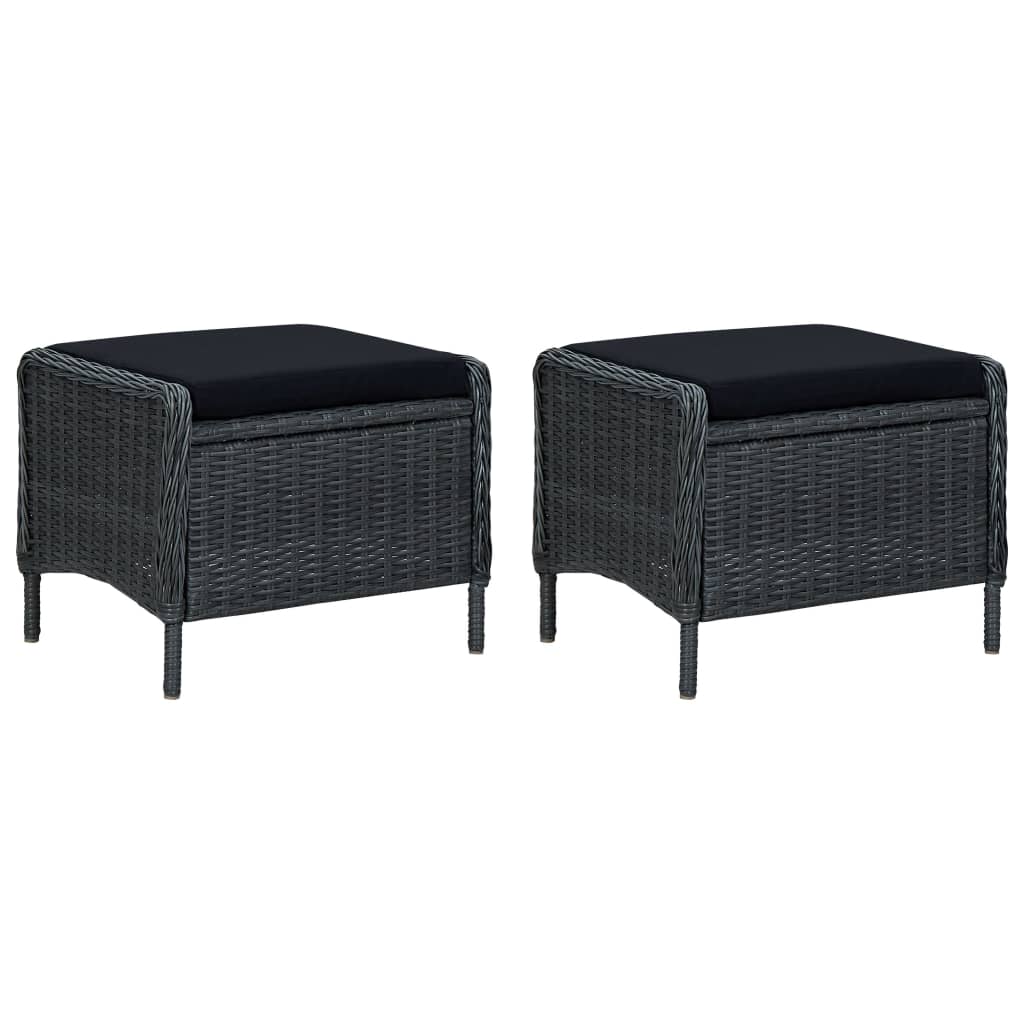 3-delige Loungeset met kussens poly rattan donkergrijs is nu te koop bij PeponiXL, paradijselijk wonen!