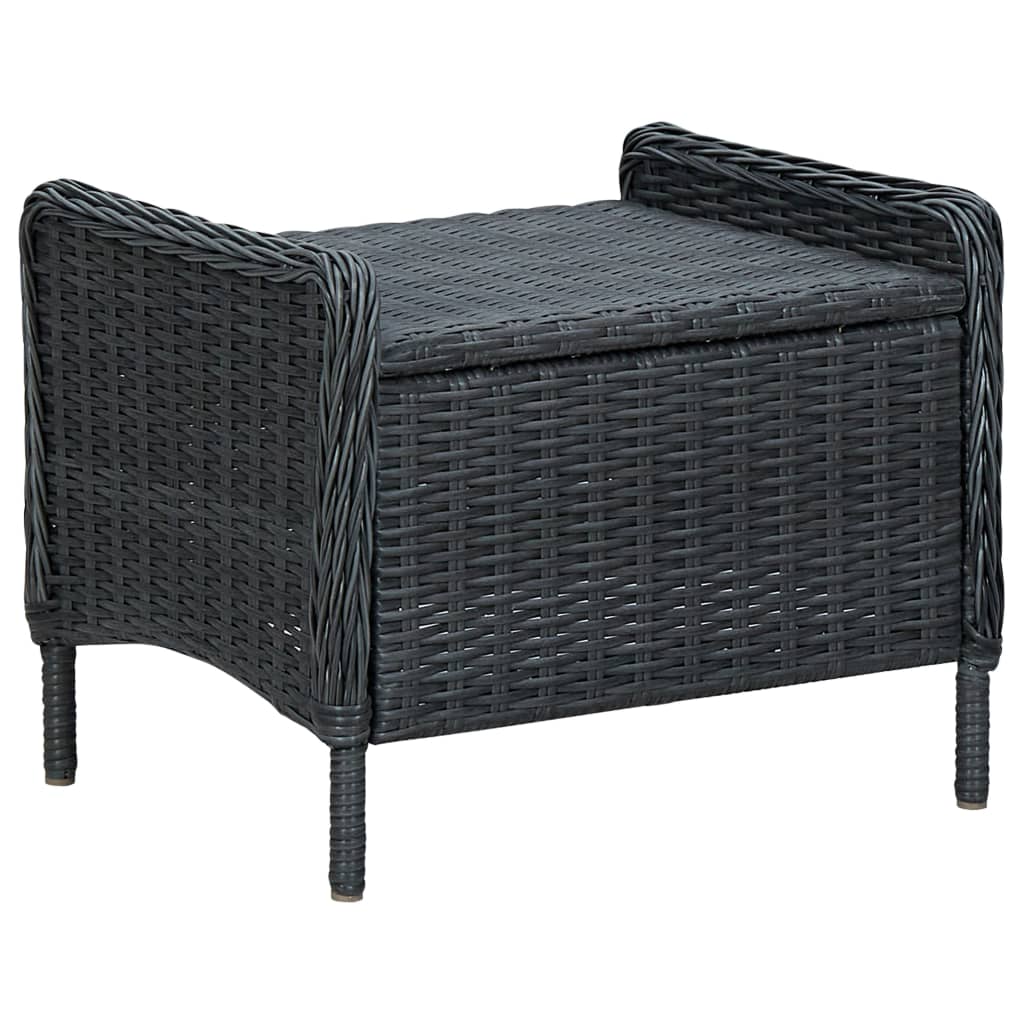 3-delige Loungeset met kussens poly rattan donkergrijs is nu te koop bij PeponiXL, paradijselijk wonen!