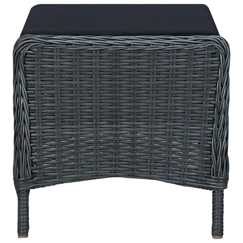 3-delige Loungeset met kussens poly rattan donkergrijs is nu te koop bij PeponiXL, paradijselijk wonen!