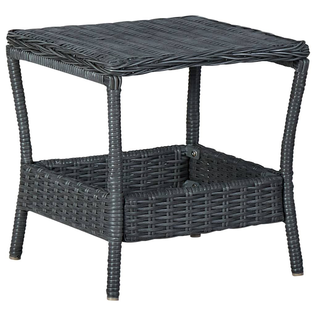 3-delige Loungeset met kussens poly rattan donkergrijs is nu te koop bij PeponiXL, paradijselijk wonen!