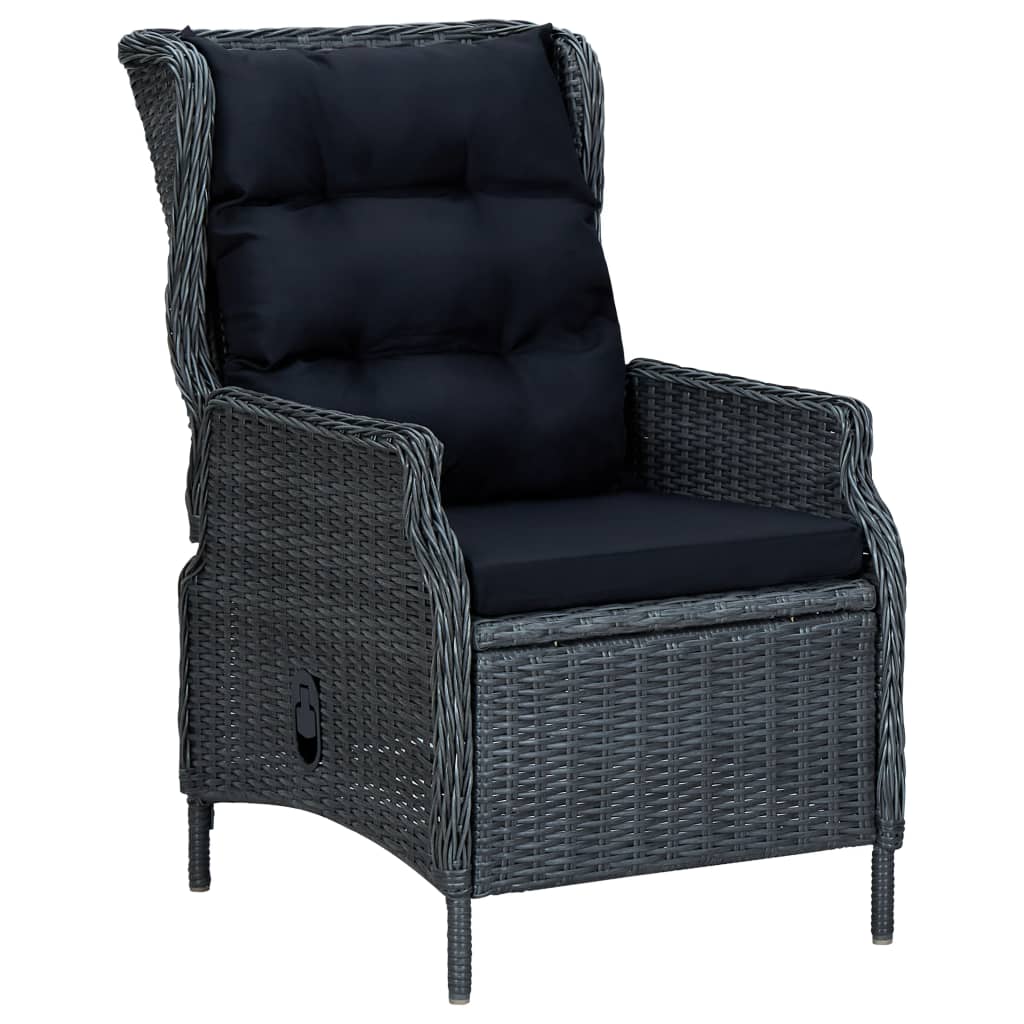 9-delige Tuinset met kussens poly rattan donkergrijs is nu te koop bij PeponiXL, paradijselijk wonen!