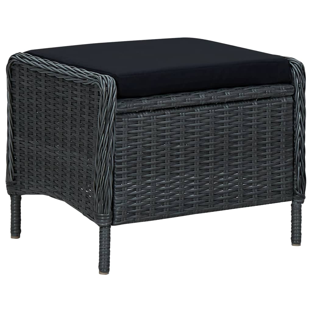 9-delige Tuinset met kussens poly rattan donkergrijs is nu te koop bij PeponiXL, paradijselijk wonen!