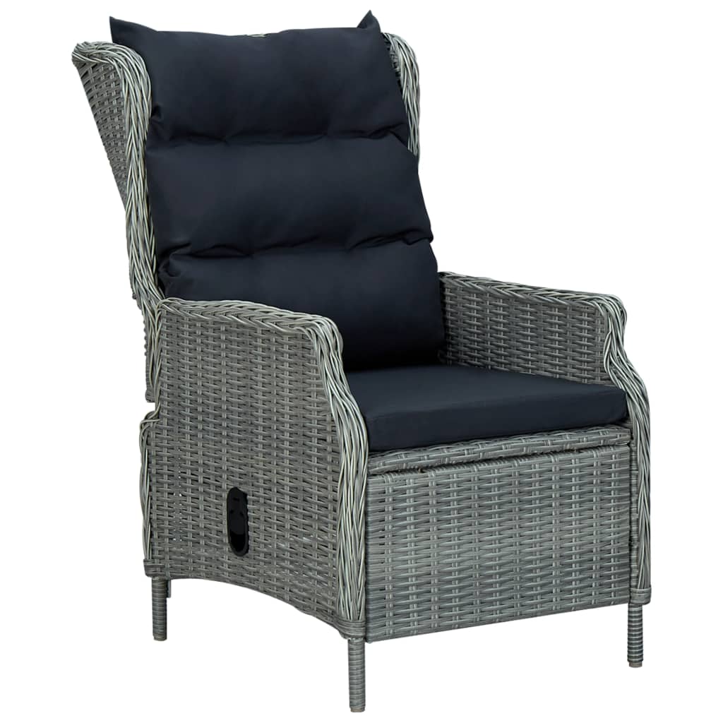 9-delige Tuinset met kussens poly rattan lichtgrijs is nu te koop bij PeponiXL, paradijselijk wonen!