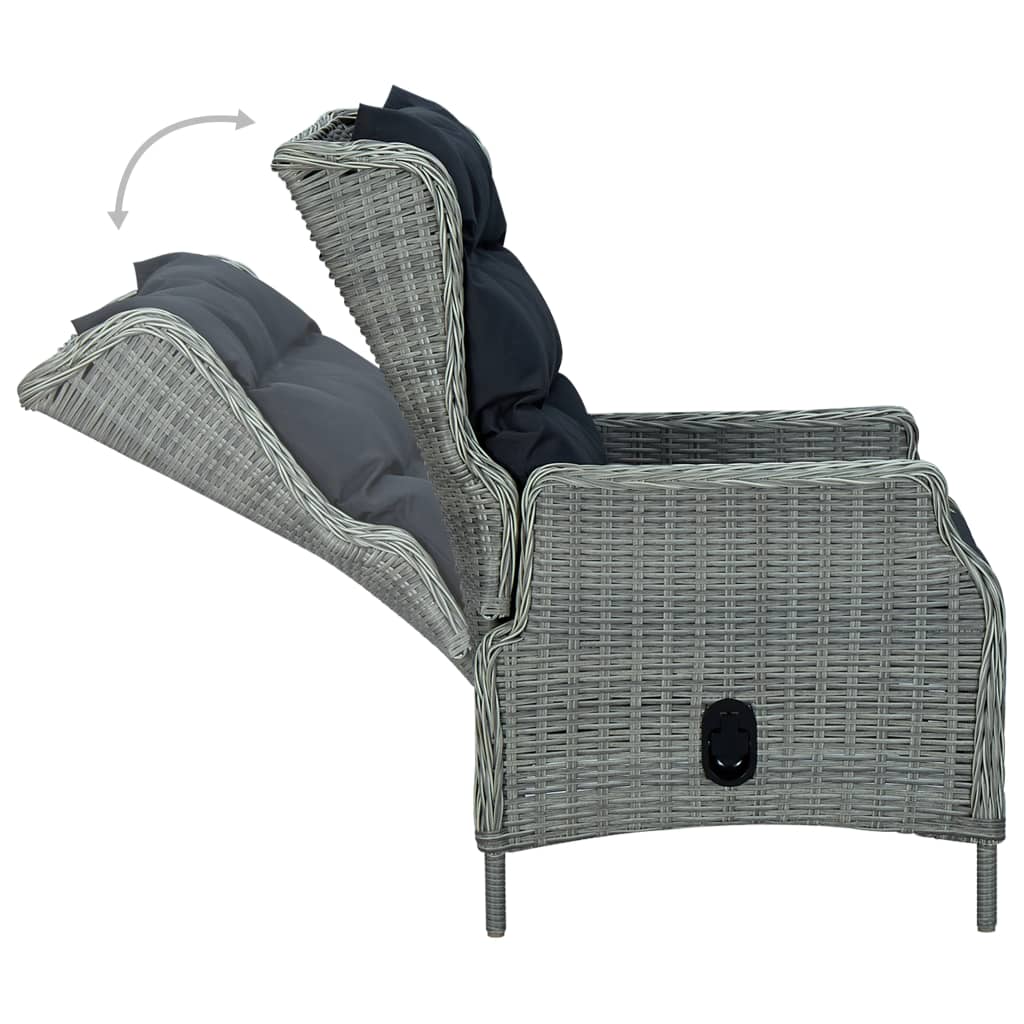 9-delige Tuinset met kussens poly rattan lichtgrijs is nu te koop bij PeponiXL, paradijselijk wonen!