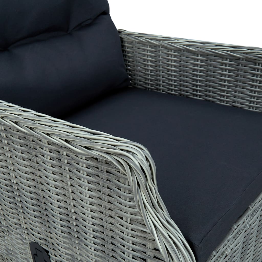 9-delige Tuinset met kussens poly rattan lichtgrijs is nu te koop bij PeponiXL, paradijselijk wonen!