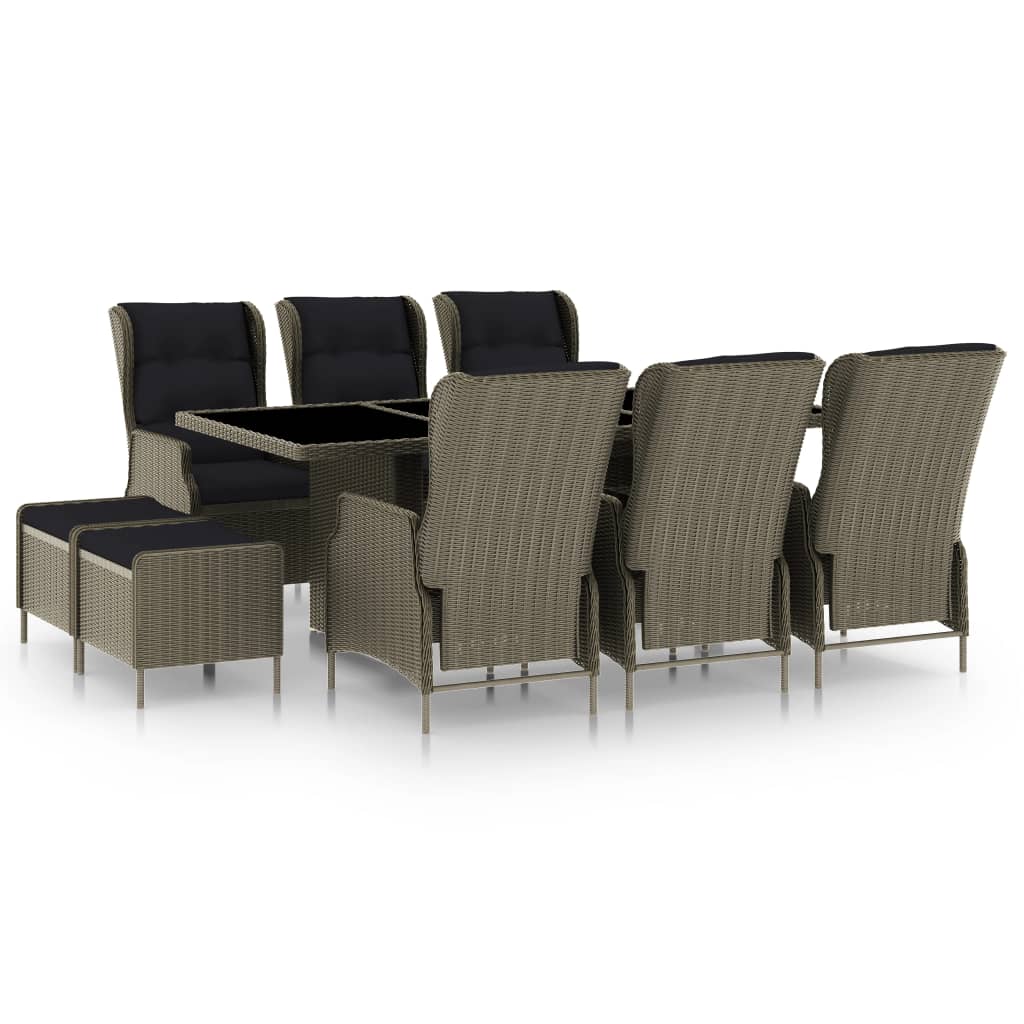 9-delige Tuinset met kussens poly rattan bruin is nu te koop bij PeponiXL, paradijselijk wonen!