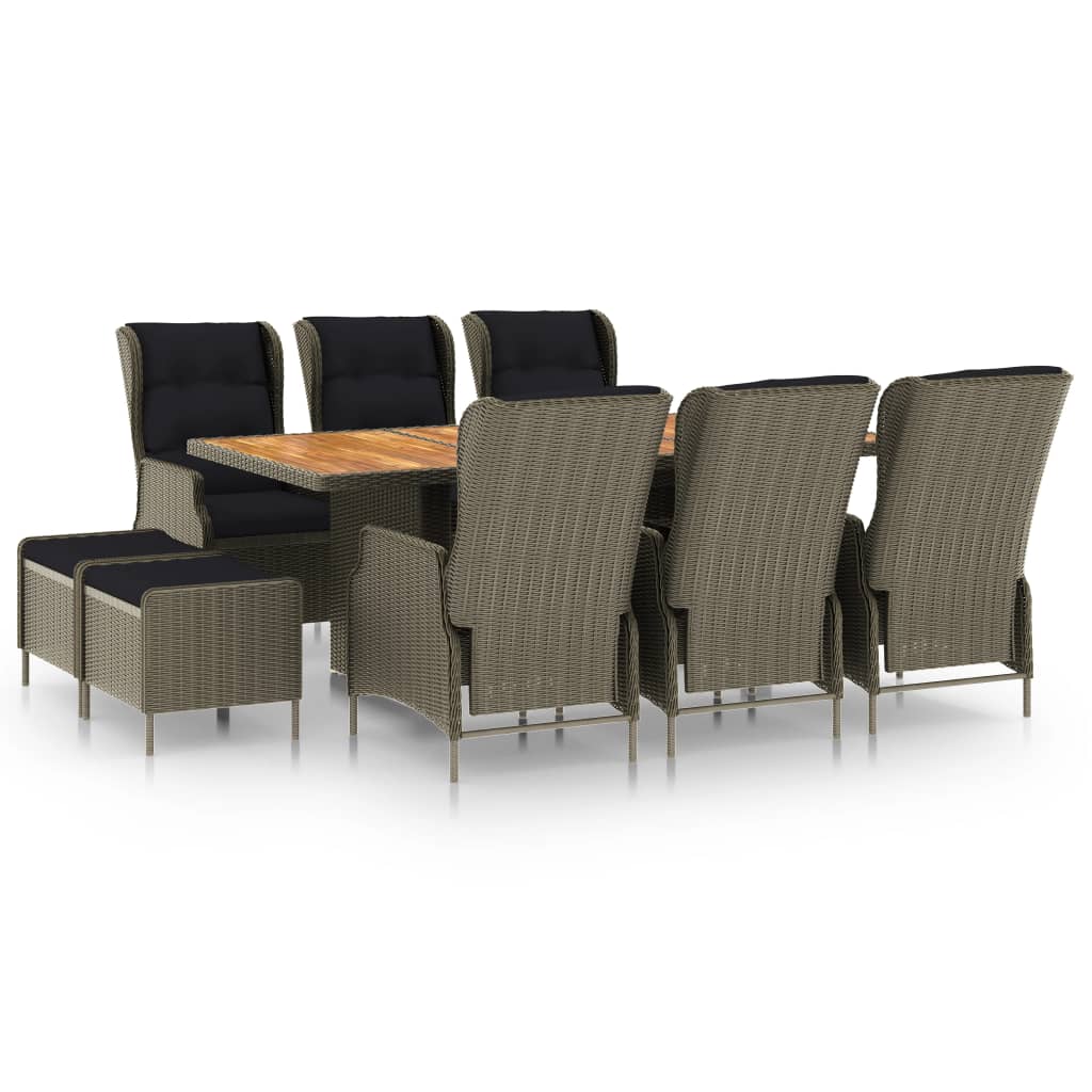 9-delige Tuinset met kussens poly rattan bruin is nu te koop bij PeponiXL, paradijselijk wonen!