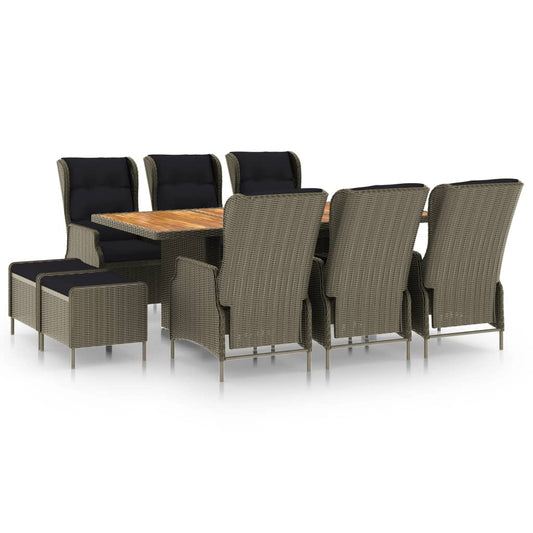 9-delige Tuinset met kussens poly rattan bruin is nu te koop bij PeponiXL, paradijselijk wonen!