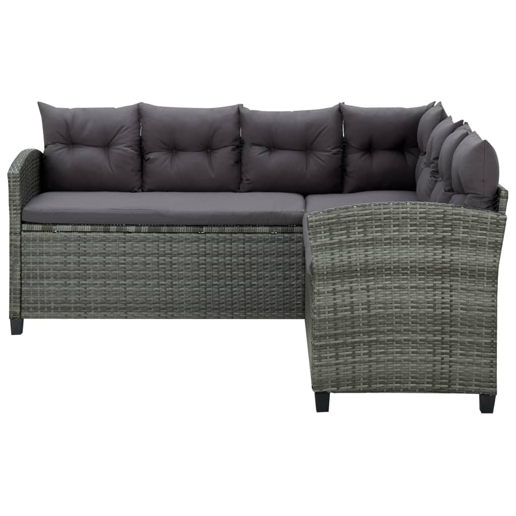 6-delige Loungeset met kussens poly rattan grijs is nu te koop bij PeponiXL, paradijselijk wonen!