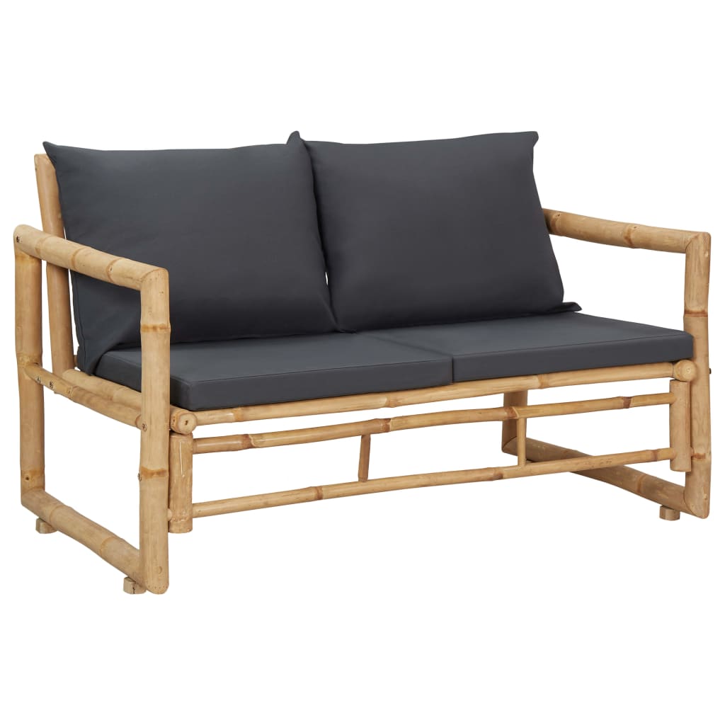 4-delige Loungeset met kussens bamboe is nu te koop bij PeponiXL, paradijselijk wonen!