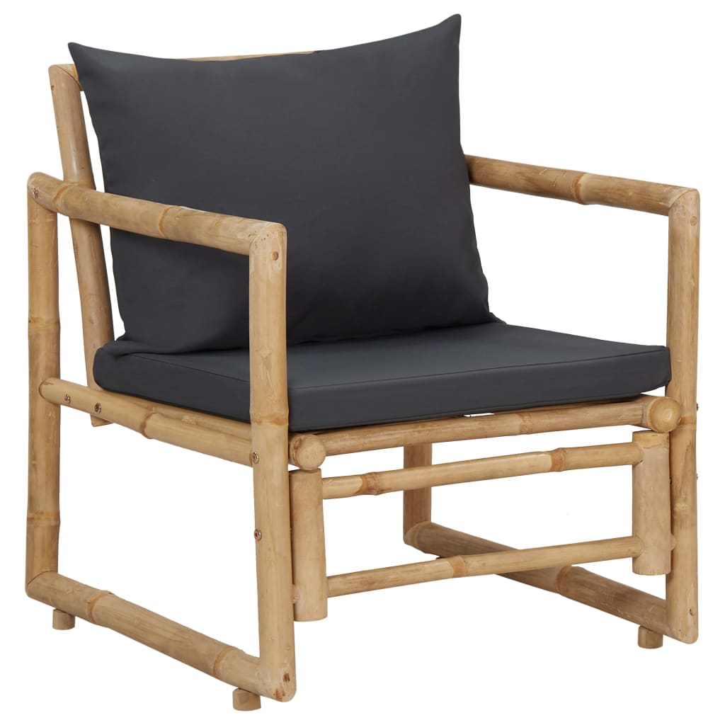 4-delige Loungeset met kussens bamboe is nu te koop bij PeponiXL, paradijselijk wonen!
