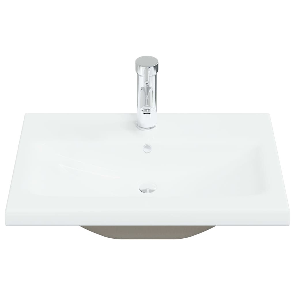 Inbouwwastafel met kraan 61x39x18 cm keramiek wit is nu te koop bij PeponiXL, paradijselijk wonen!