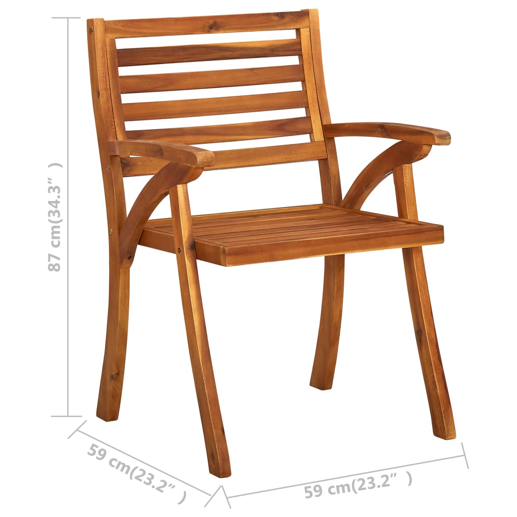 Tuinstoelen 3 st met kussens massief acaciahout is nu te koop bij PeponiXL, paradijselijk wonen!