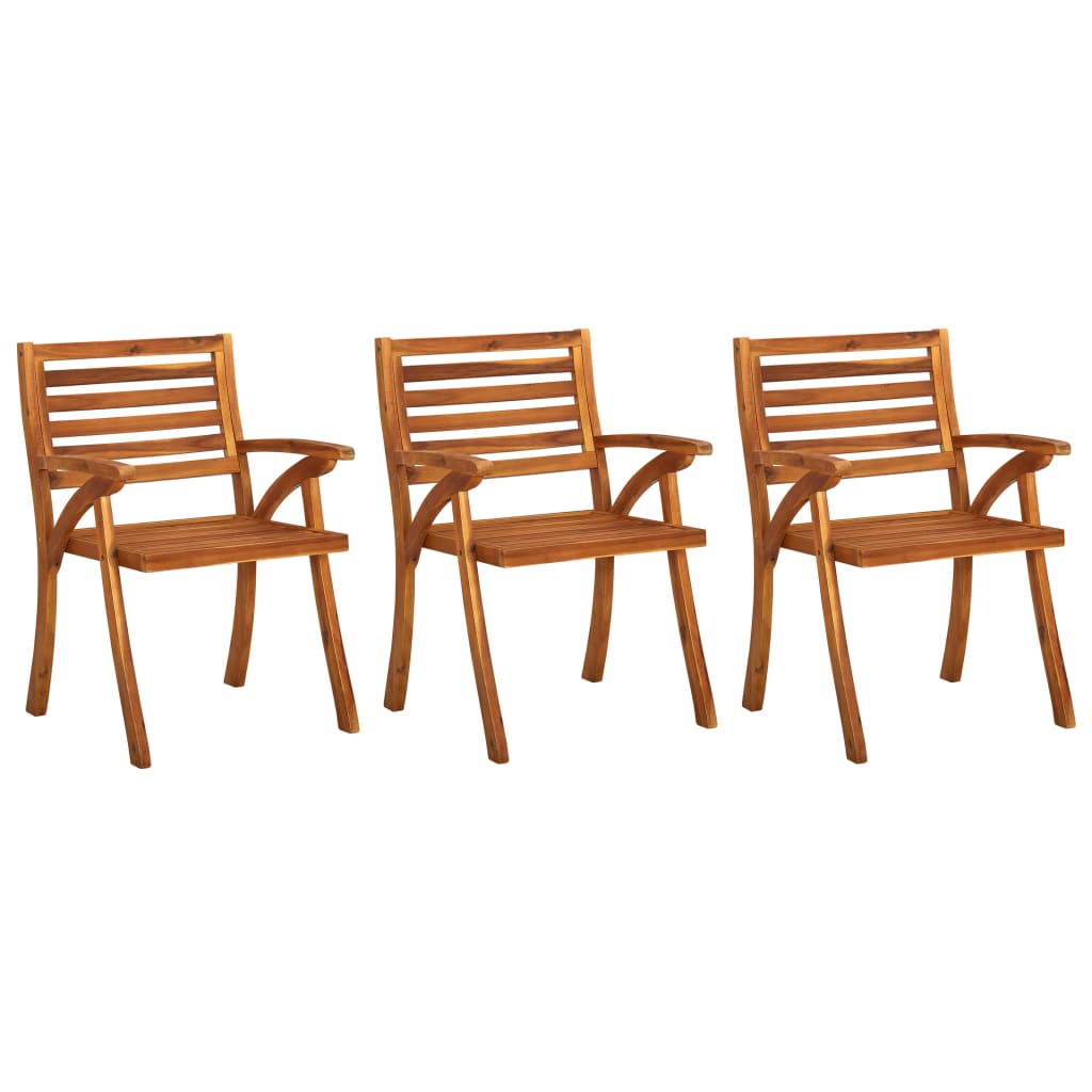 Tuinstoelen 3 st met kussens massief acaciahout is nu te koop bij PeponiXL, paradijselijk wonen!