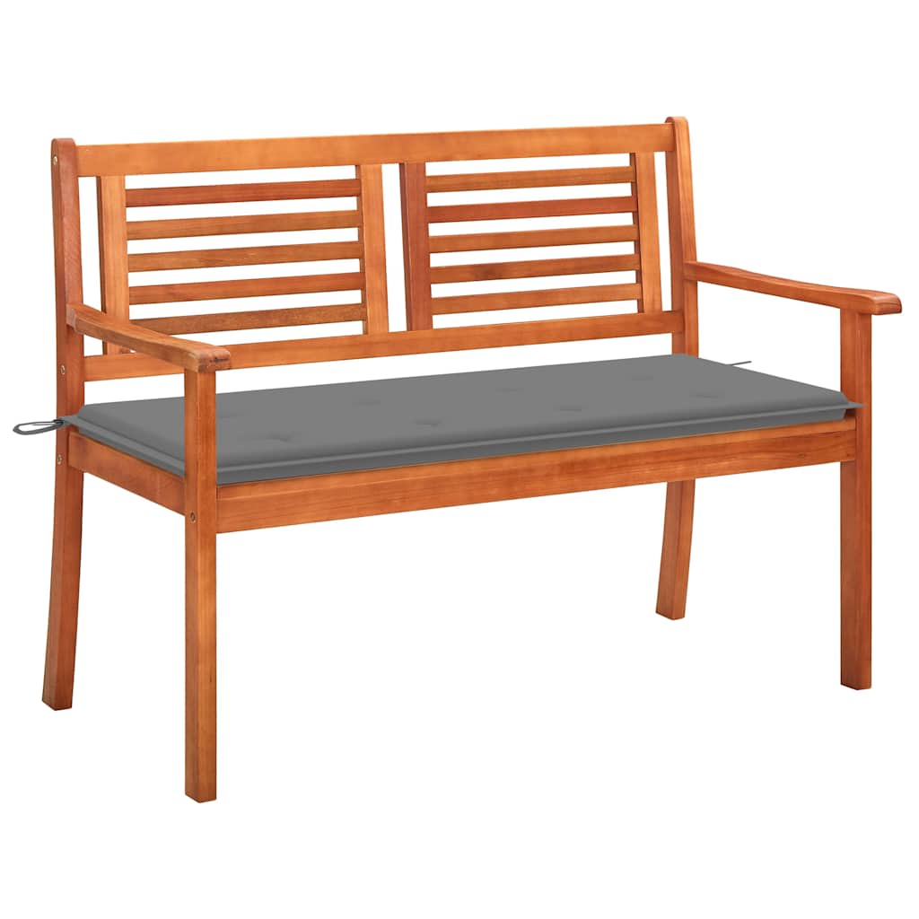 Tuinbank 2-zits met kussen 120 cm massief eucalyptushout is nu te koop bij PeponiXL, paradijselijk wonen!