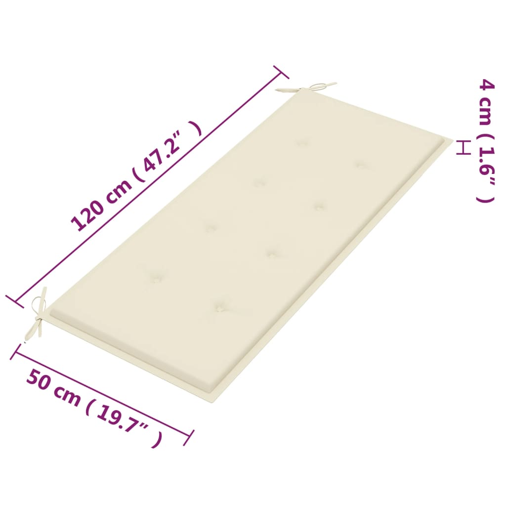 Tuinbank 2-zits met kussen 120 cm massief eucalyptushout is nu te koop bij PeponiXL, paradijselijk wonen!