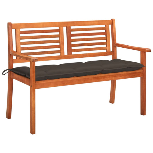 Tuinbank 2-zits met kussen 120 cm massief eucalyptushout is nu te koop bij PeponiXL, paradijselijk wonen!
